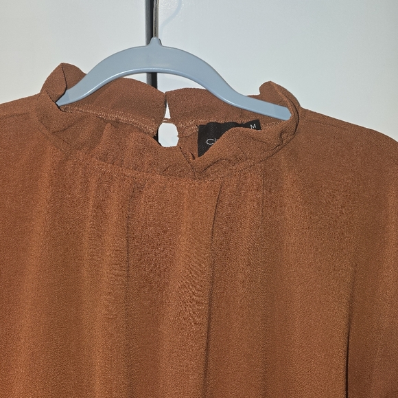 Cliche Ruffled Rust Cropped Top - Picture 4 of 6